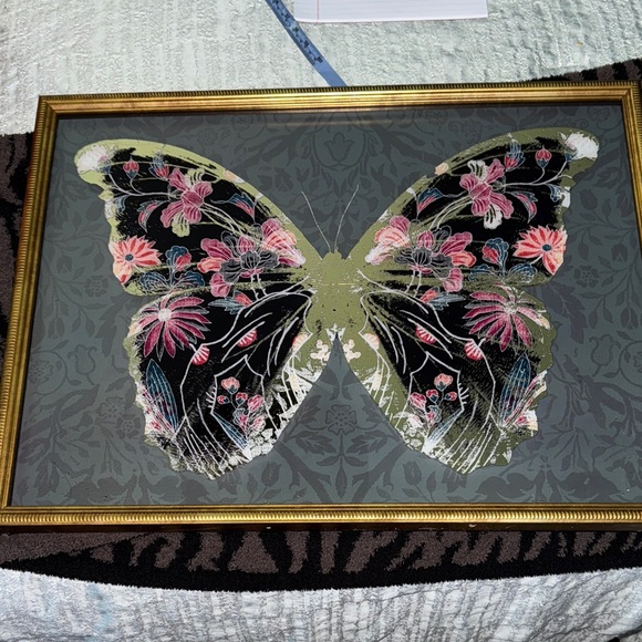 The Spring Shop Other - The Spring Shop Butterfly and Floral Framed Art